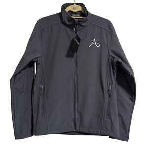 Crossland Mens Softshell Jacket Gray Full Zip Fleece Lined Small NEW